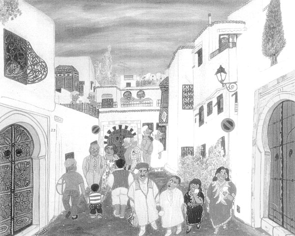 Sidi Bou Sad, Tunisie, oeuvre de Hanafi