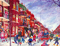 Rue Saint-Denis, Montreal - Greetings card