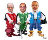 Mustapha Ben Jaafar, Moncef Marzouki et Hamadi Jebali 