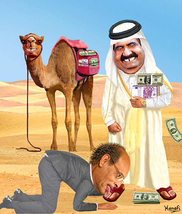 Moncef Marzouki et son matre l'mir du Qatar