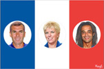 Zindine Zidane, Mimie Mathy et Yannick Noah